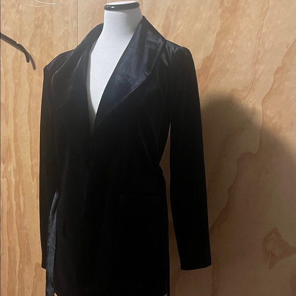 INC International Concepts Black Velvet Blazer - Picture 5 of 6